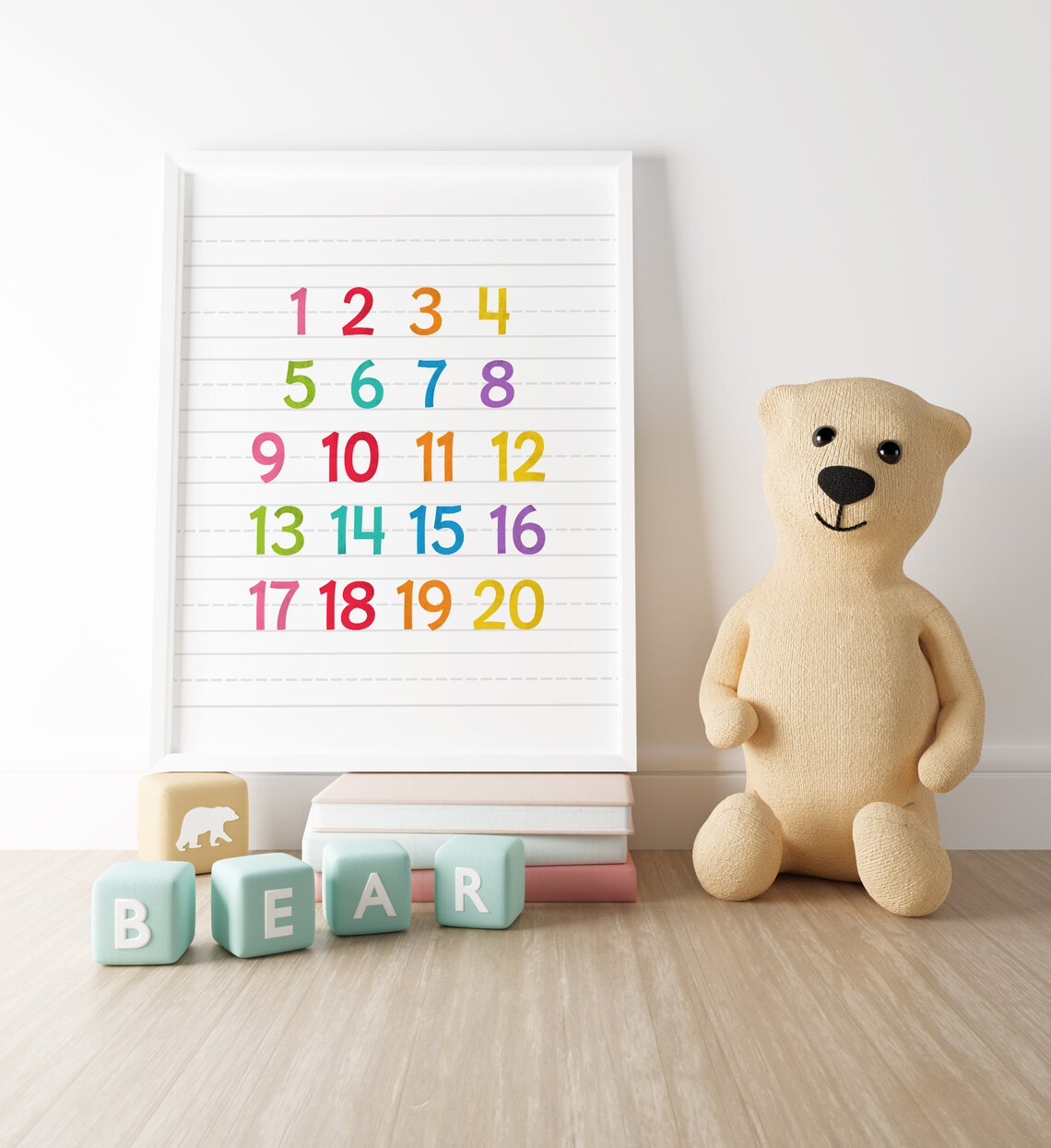 Colorful 1-20 Numbers Educational Poster Print - Image 4