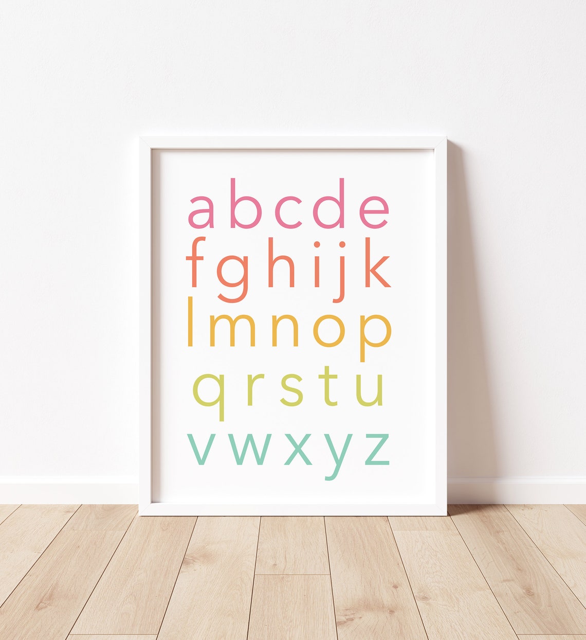 Alphabet Print Abcs Print Lower Case Letters Nursery Print Learning Print Educational Poster Preschool Poster Tropical Colors - Image 3