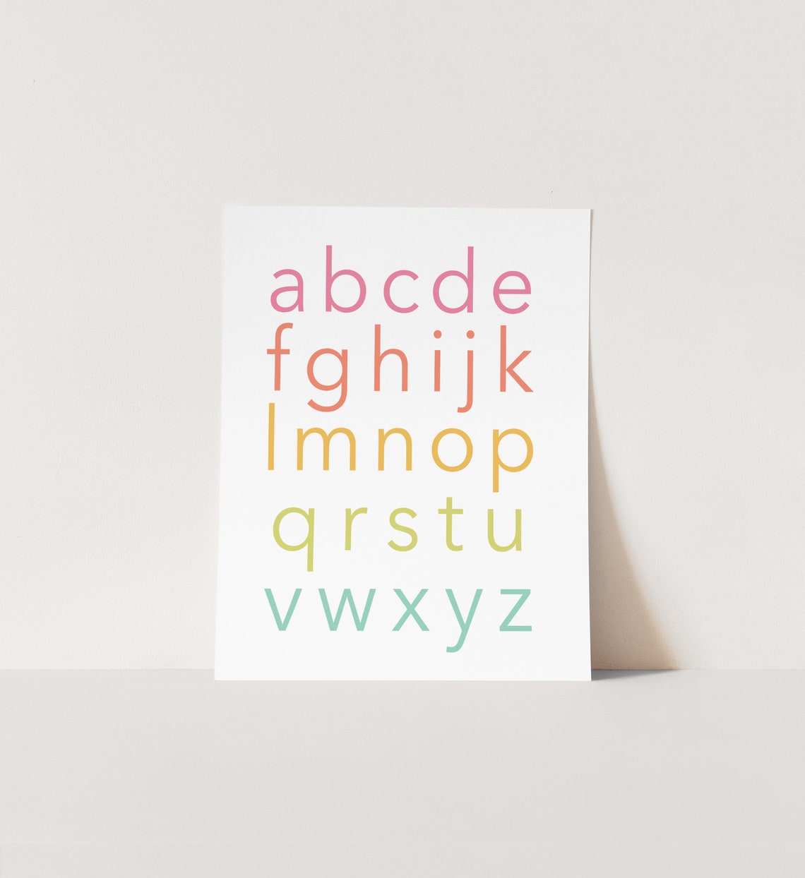 Alphabet Print Abcs Print Lower Case Letters Nursery Print Learning Print Educational Poster Preschool Poster Tropical Colors - Image 2