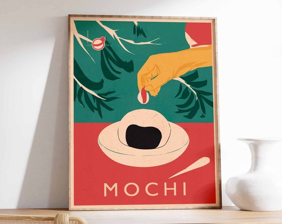 Mochi Poster Japanese Food Art Japanese Dessert Print Kitchen Decor Kitchen Poster Food Art Restaurant Decor Cafe Decor Food Gift