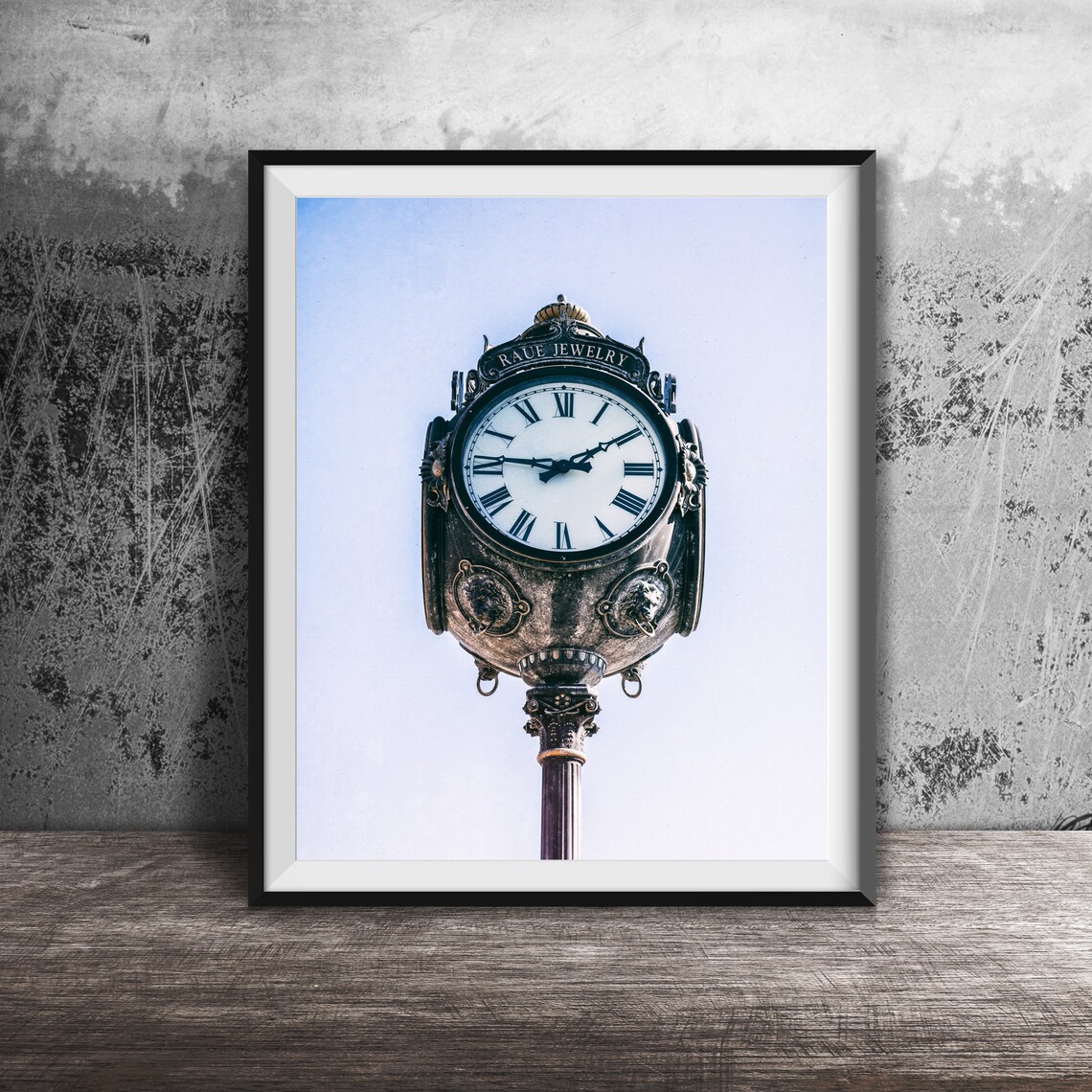 Raue Jewelry Antique Street Clock Crystal Lake Illinois Poster