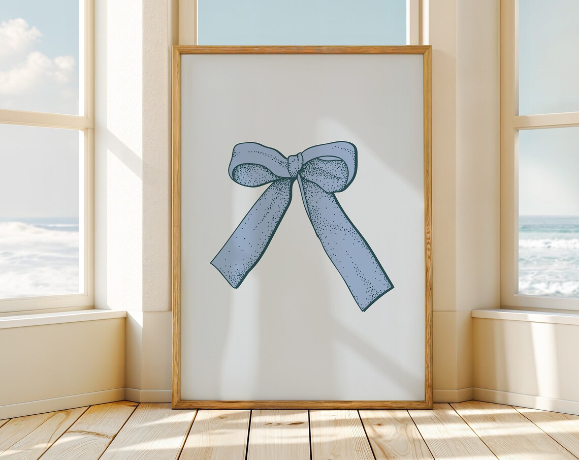 Bow Grandma Print, Purple And Blue