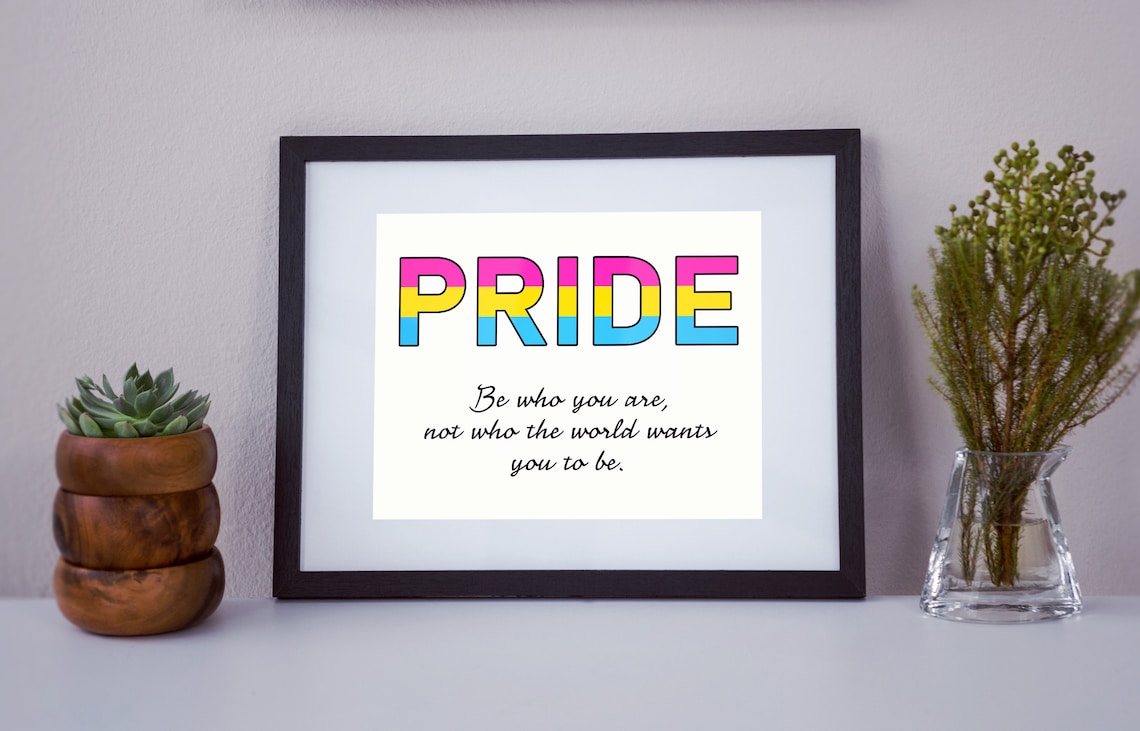 Pansexual Pride Flag Be Who You Are Inspirational Quote Poster - Image 3