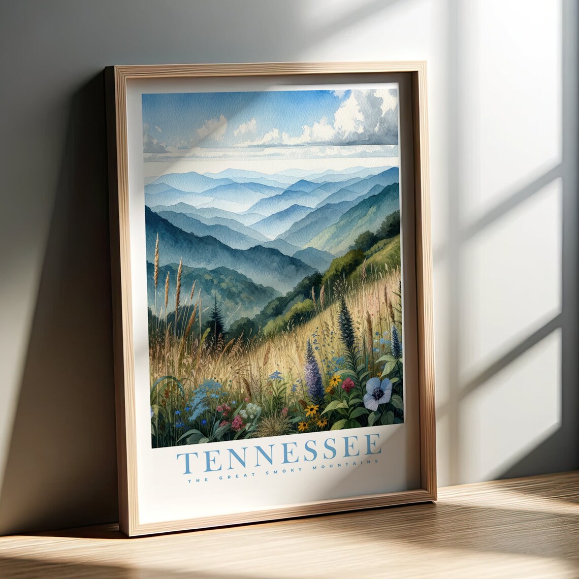 Tennessee Watercolor Print, Great Smoky Mountains