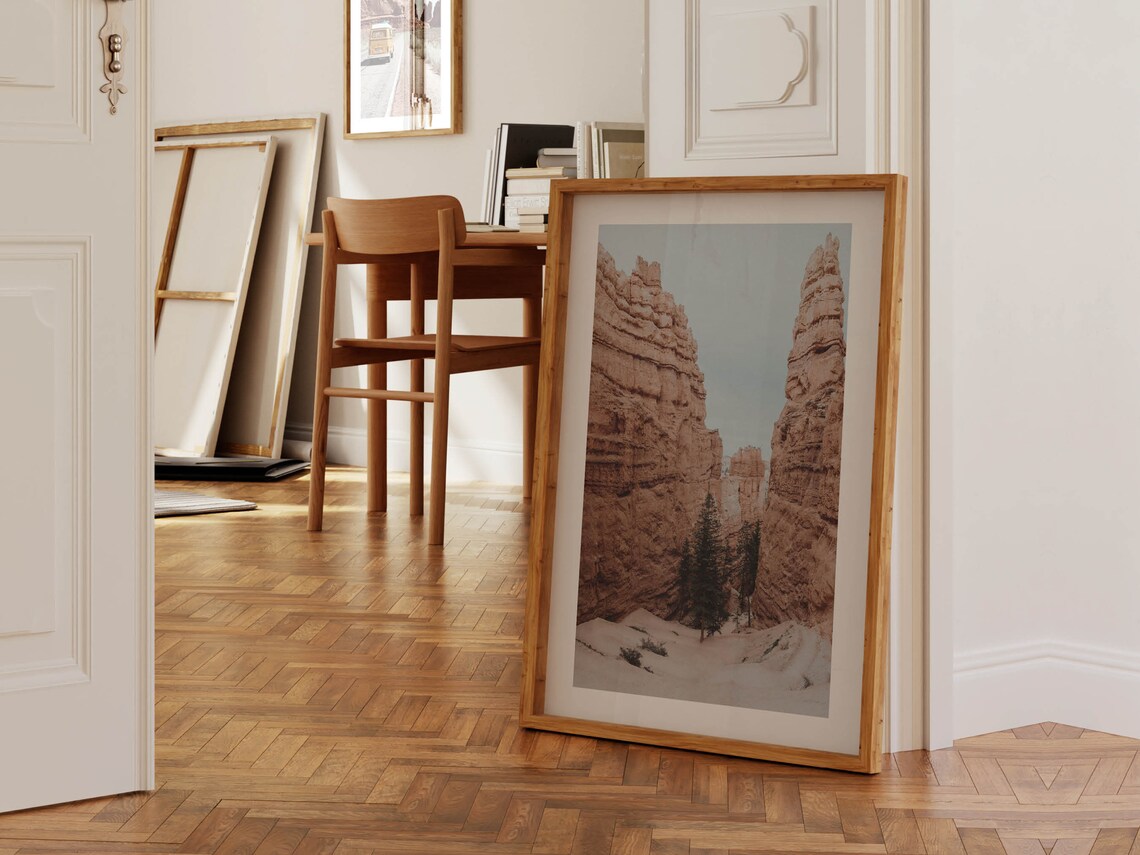 Bryce Canyon Utah Snowy Hoodoos Winter Landscape Photo Poster