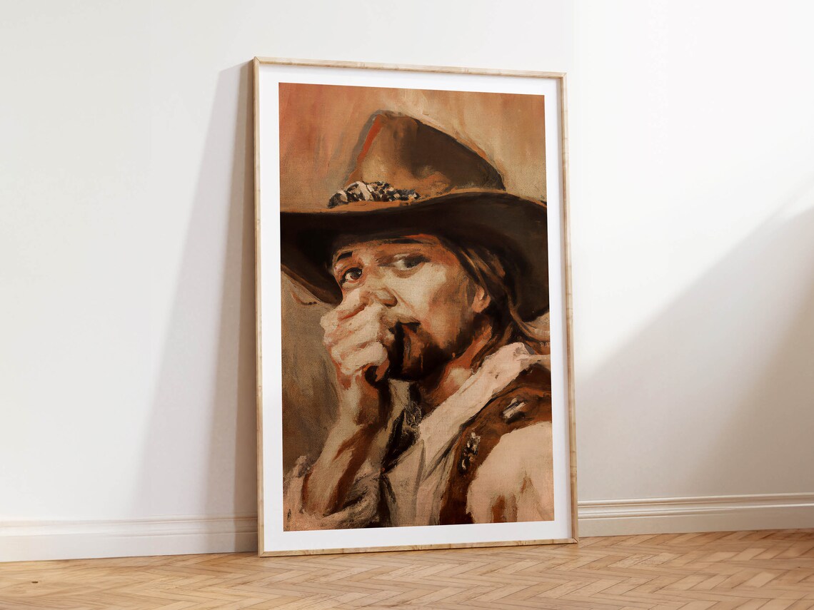 Cowboy Painting Bathroom Print, Vintage Western Humor - Image 2