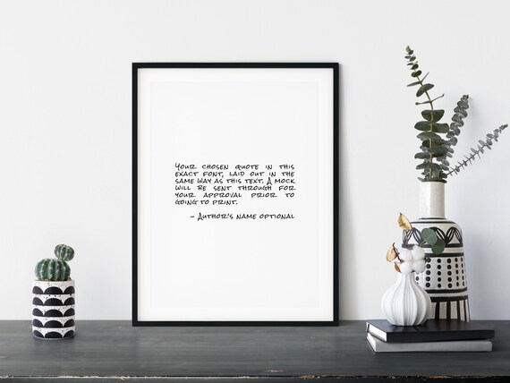 Personalised Custom Quote Handwritten Text Wedding Sign Poster