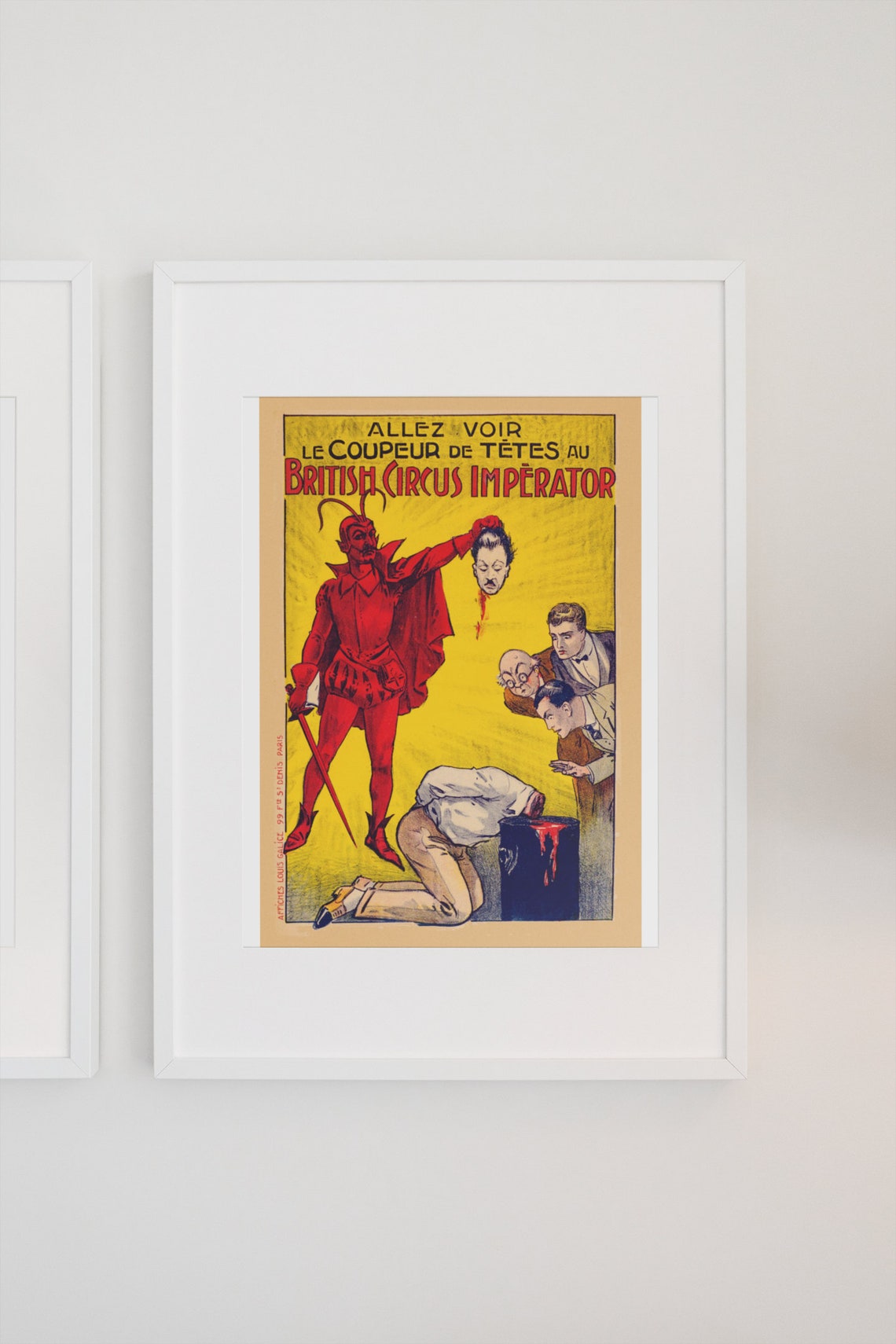 British Circus Imperator Head Chopper Vintage French Magic Poster - Image 3