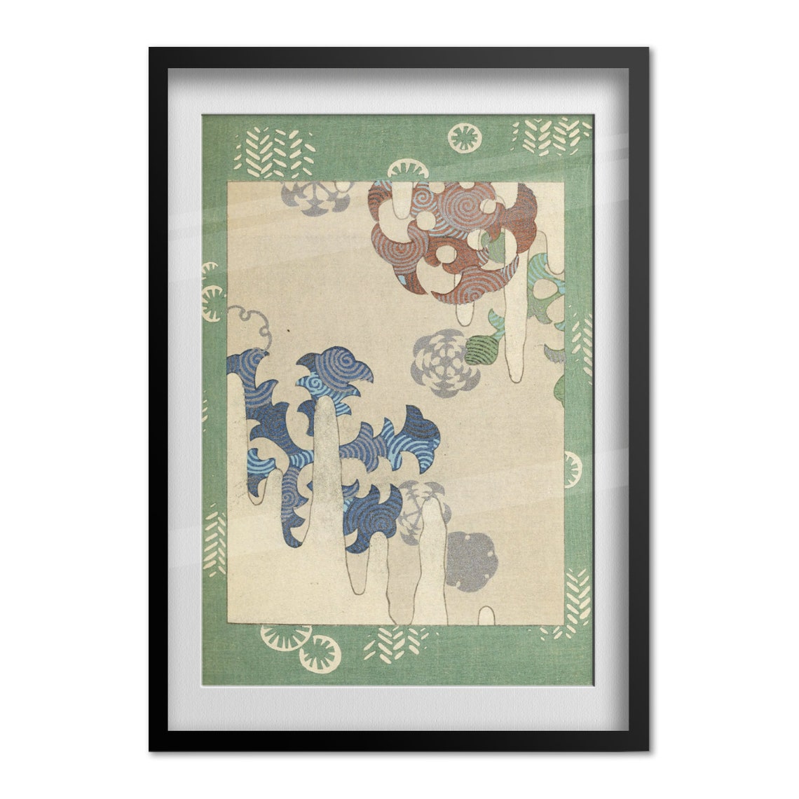Korin Furuya Bijutsukai 1901 Japanese Floral Pattern Art Poster - Image 4