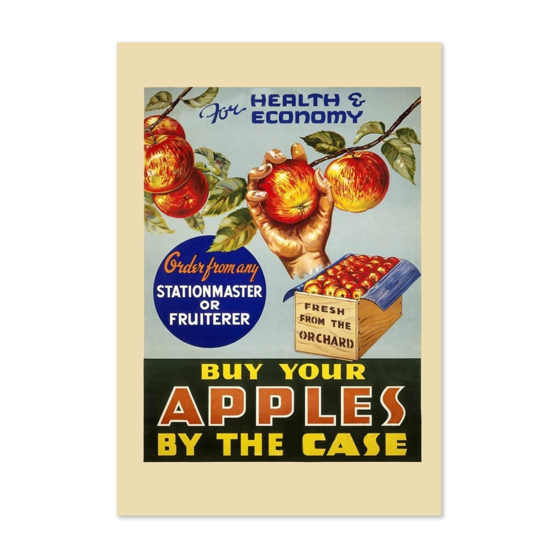 Buy Your Apples By The Case Vintage Fruit Advertising Wall Art