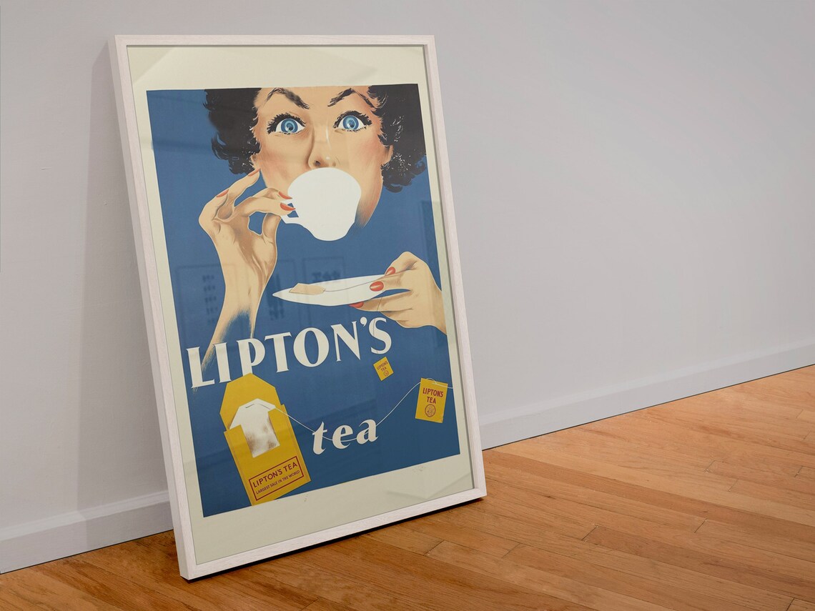 Liptons Tea Vintage Style 1950 Advertising Poster - Image 4