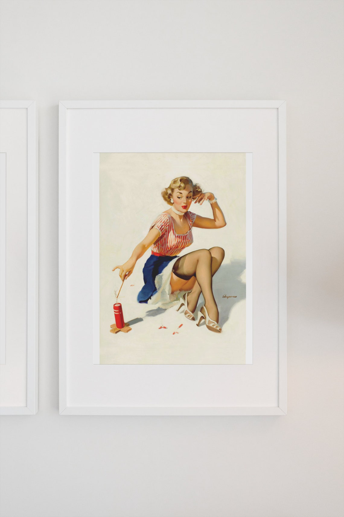 Gil Elvgren Firecracker Pinup Fourth of July Retro Art Poster - Image 3