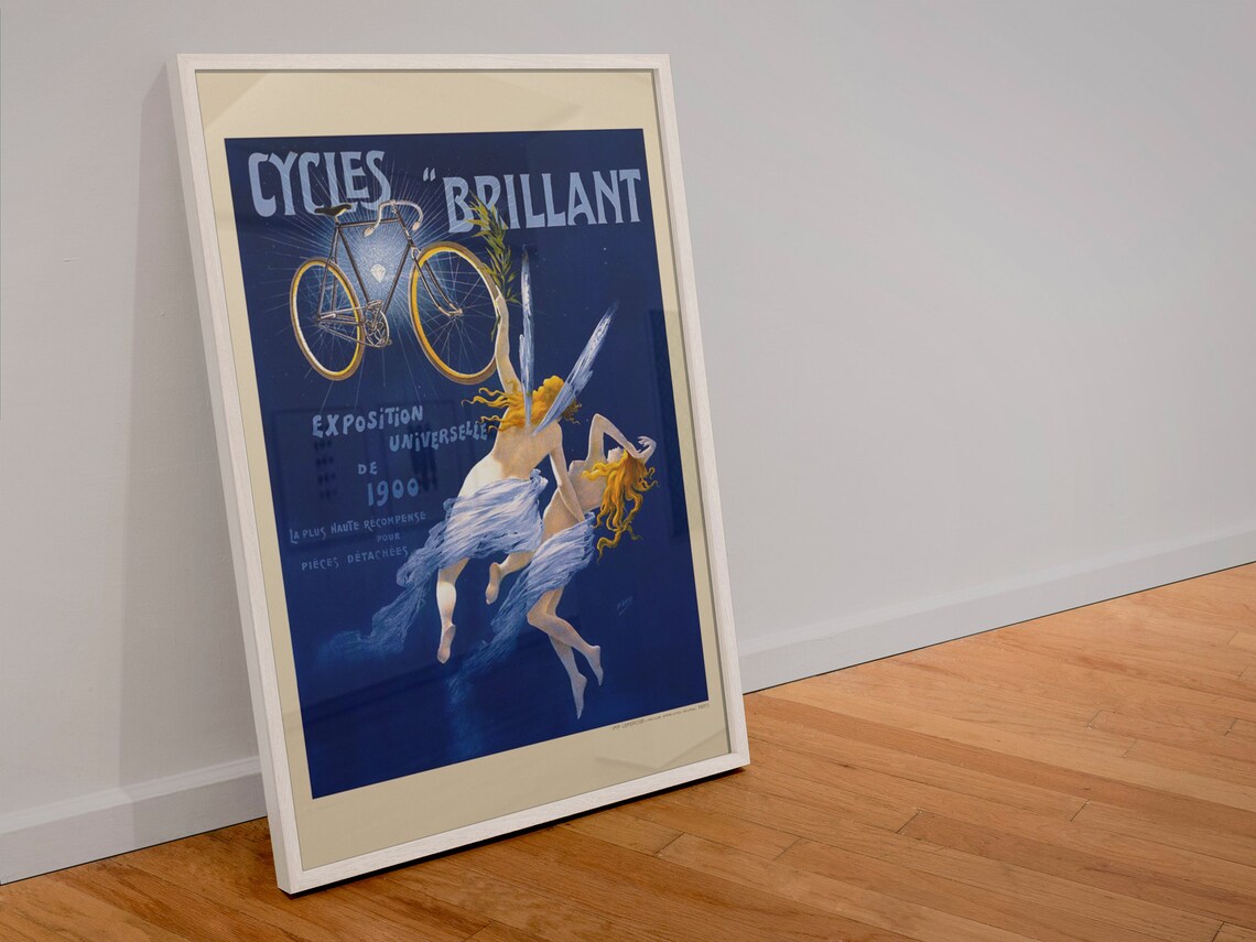 Cycles Brillant 1900 Angelic Bicycle Exposition Universelle Poster - Image 4