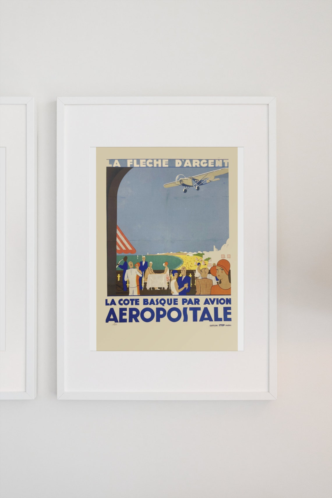 La Fleche dArgent Aeropostale Basque Coast Vintage Air Poster - Image 3