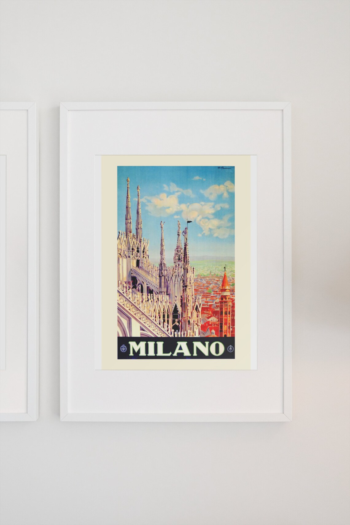 Milano Duomo Cathedral Vintage Italian Tourism Travel Poster - Image 3