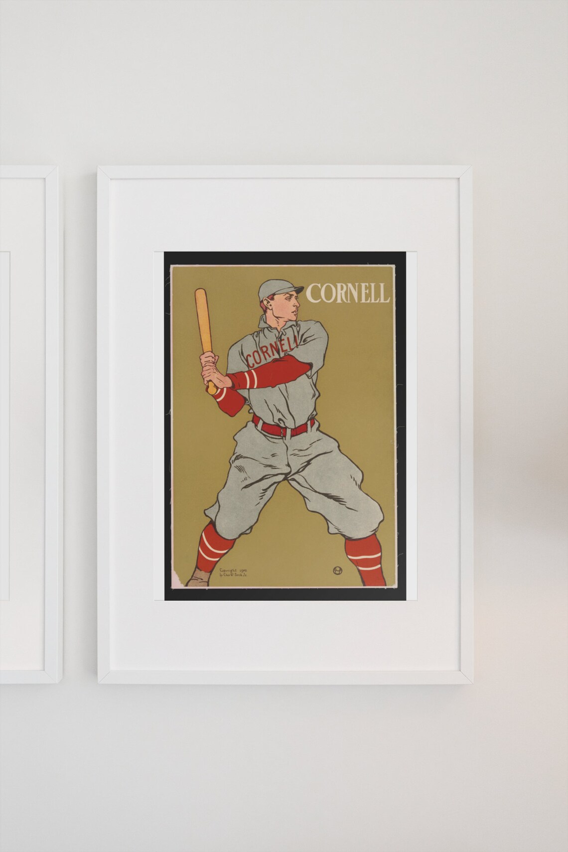 Cornell 1908 Baseball Batter Classic Vintage Sports Art Poster - Image 3