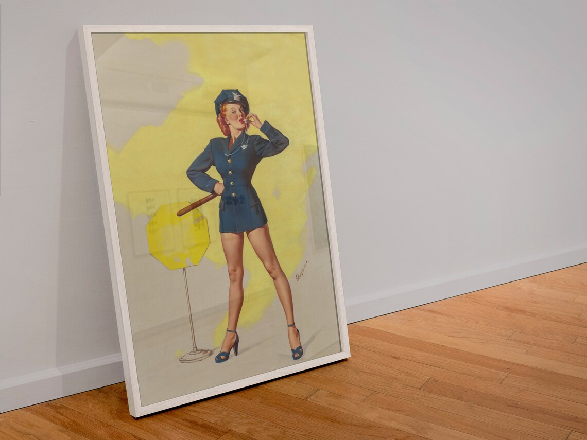 Gil Elvgren Real Stopper Police Woman Retro Pinup Poster Art - Image 4