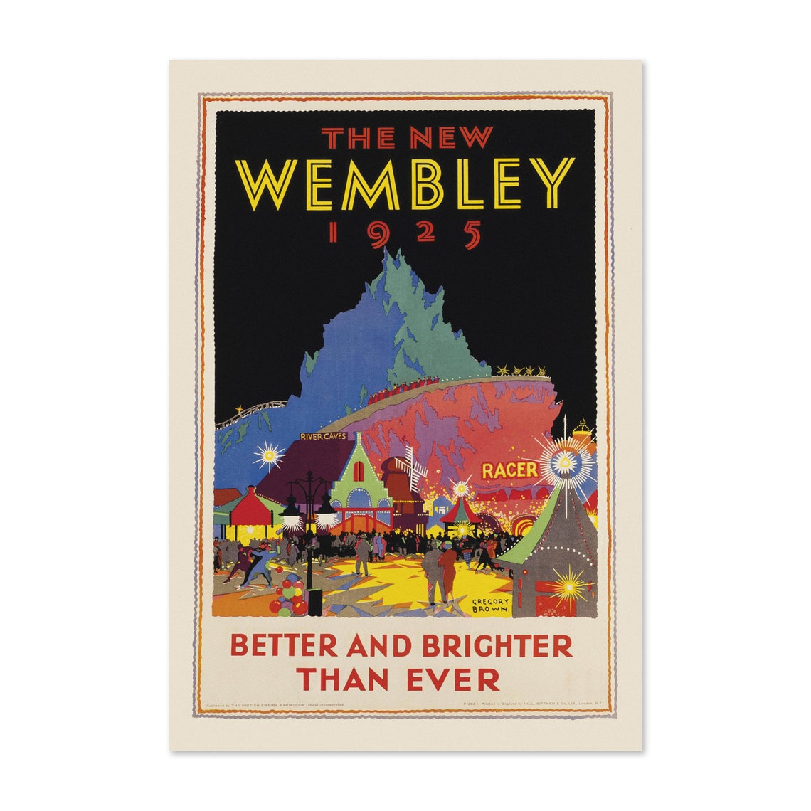 The New Wembley 1925 London British Empire Exhibition Poster