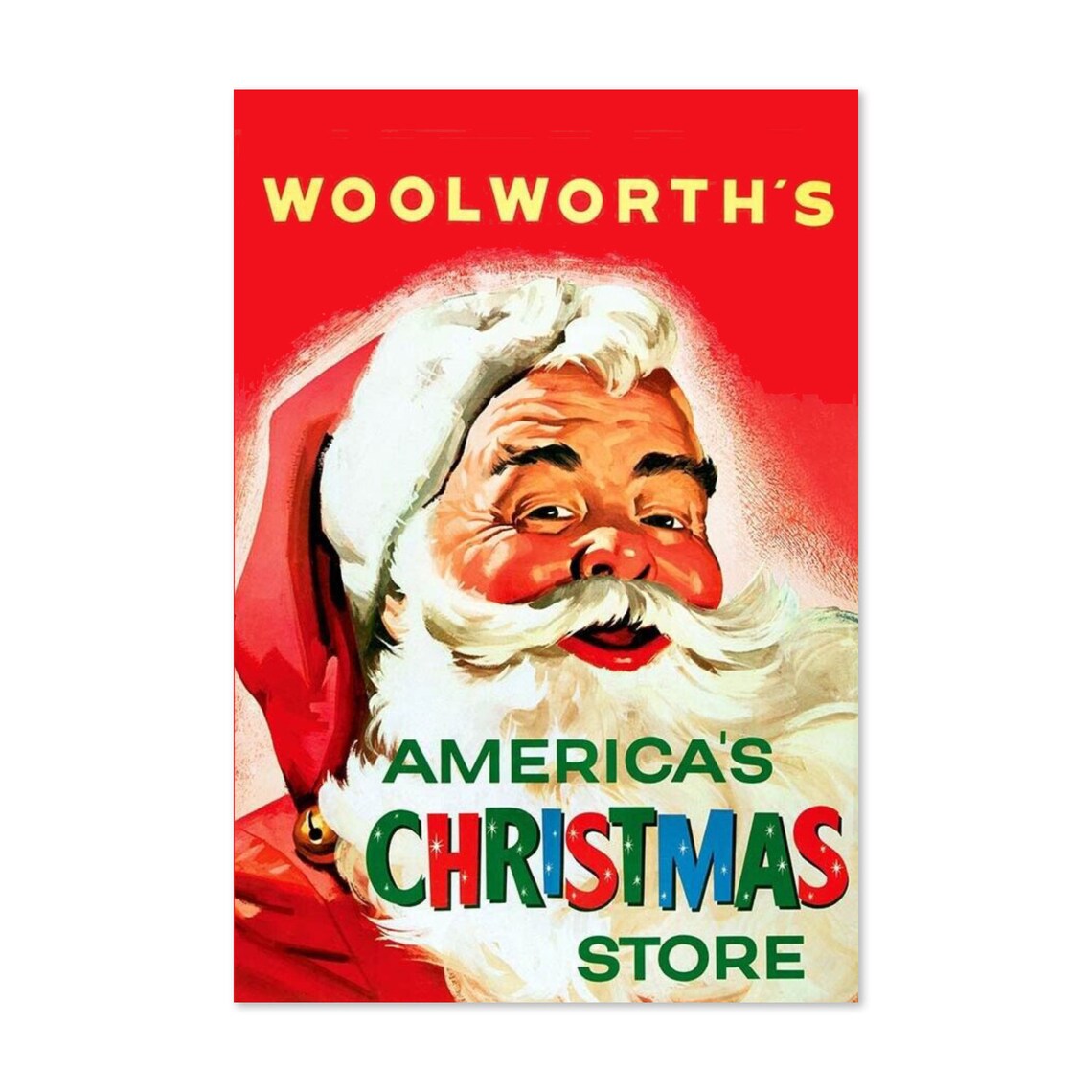 1950s Woolworths Americas Christmas Store Vintage Poster