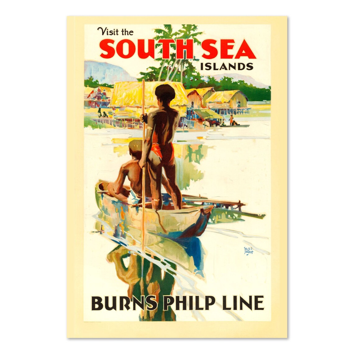 Visit the South Sea Islands Burns Philp Line Cruise Ship Poster