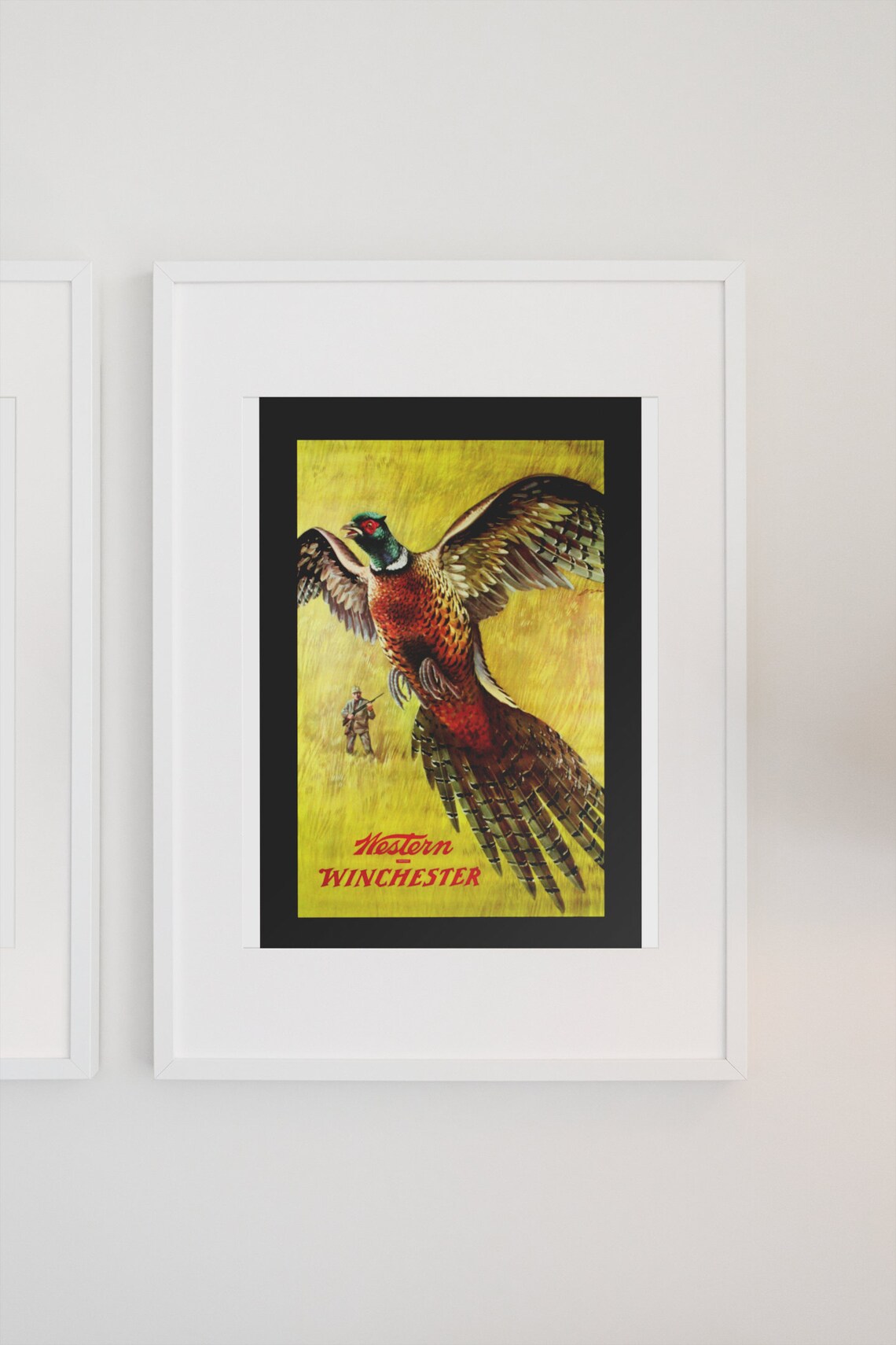 1950s Western Winchester Pheasant Hunting Vintage Poster - Image 3