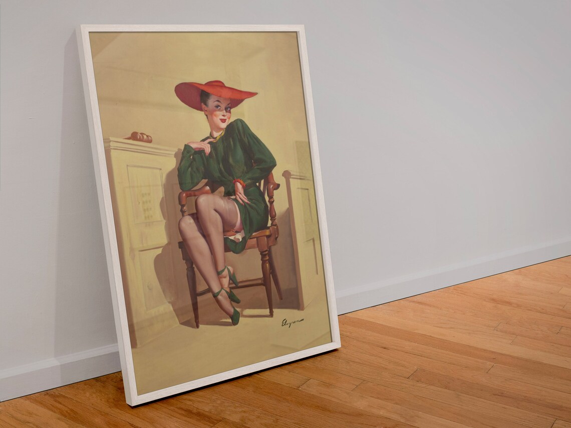 Gil Elvgren The Verdict Attorney Courtroom Gavel Pin-Up Poster - Image 4