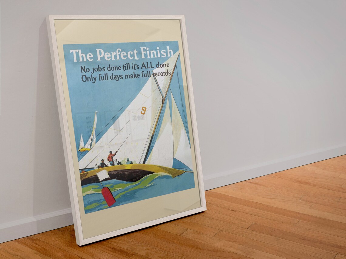 The Perfect Finish Sailboat Race Vintage Motivational Poster - Image 4