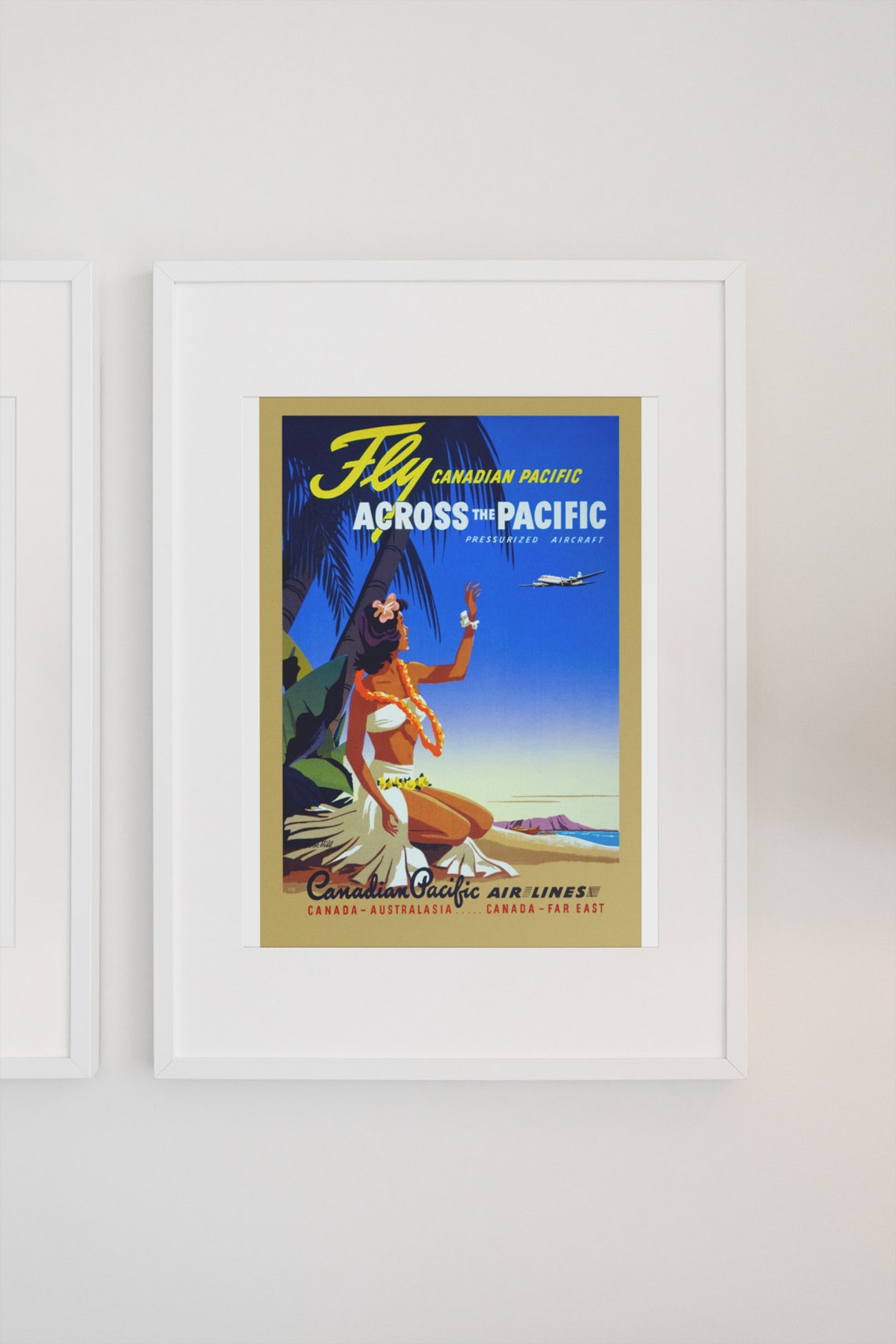Fly Canadian Pacific Across the Pacific Vintage Airline Poster - Image 3