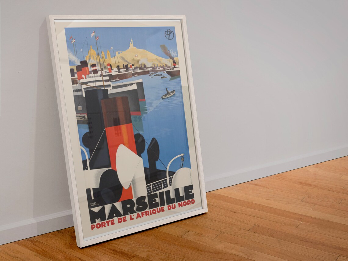 Marseille Harbor Roger Broders Art Deco French Travel Poster - Image 4