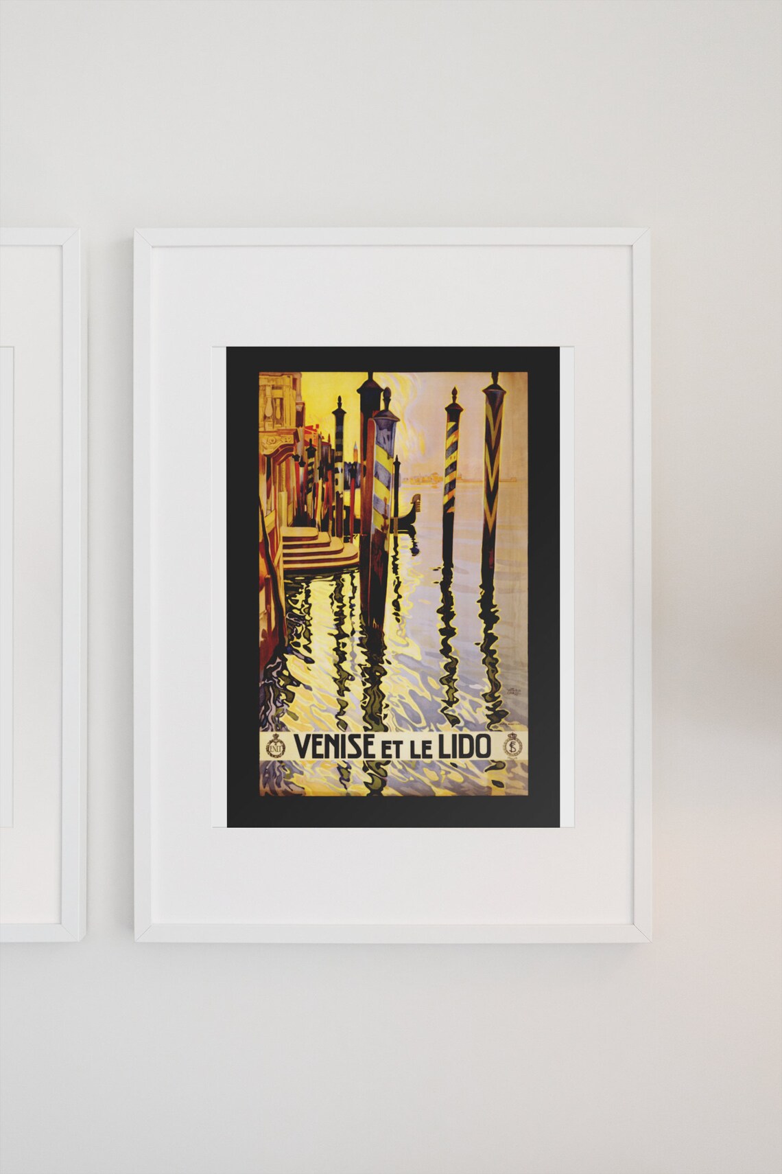Venise Et Le Lido Venice Gondola Poles Classic Vintage Travel Poster - Image 3