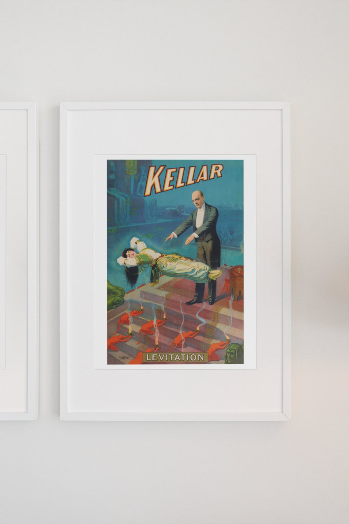 Harry Kellar Grand Levitation 1900 Vintage Stage Magic Poster - Image 3