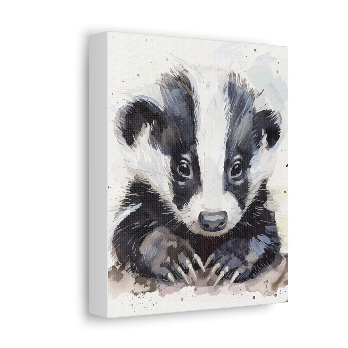 Baby Badger Watercolor Art Print - Image 3