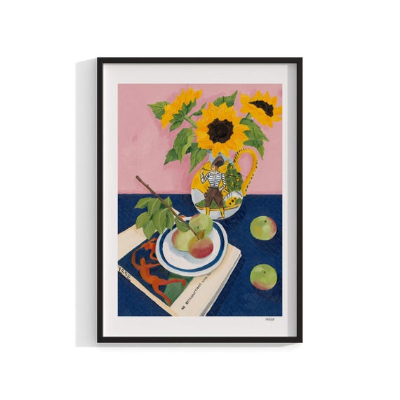 Sunflower and Fruit Still Life Art Print, Australian