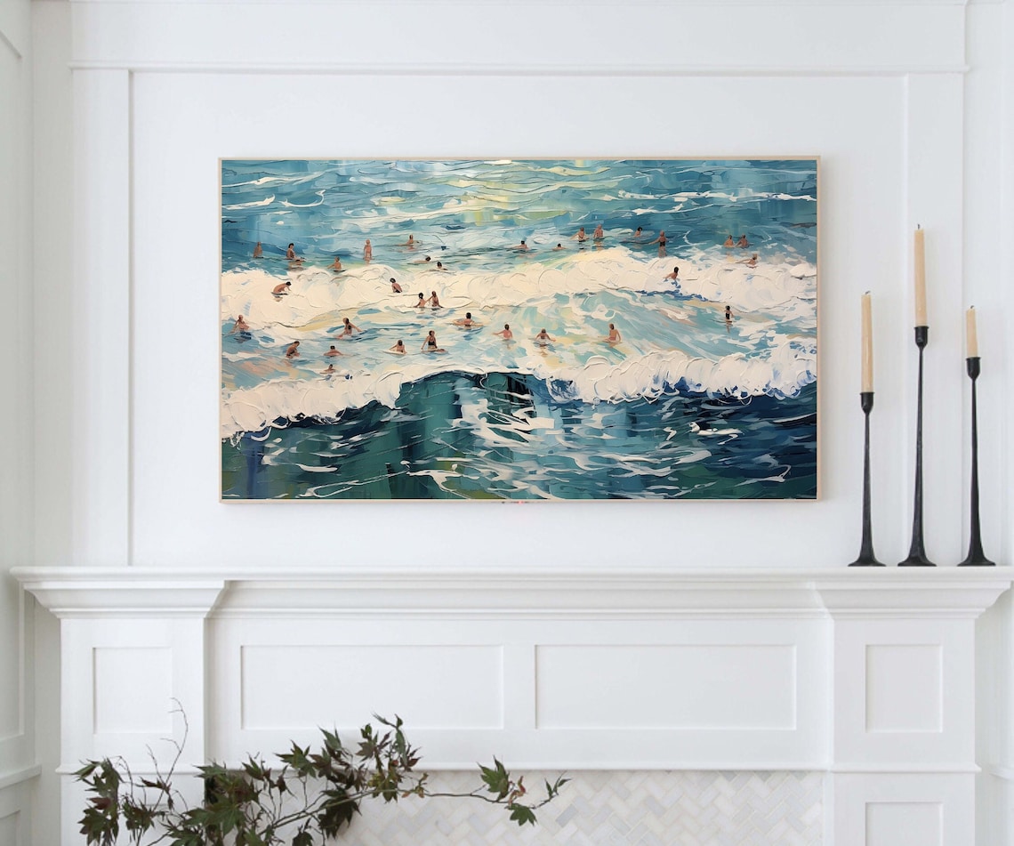 Abstract Summer Seascape Swimming Pop Art Poster - Image 3