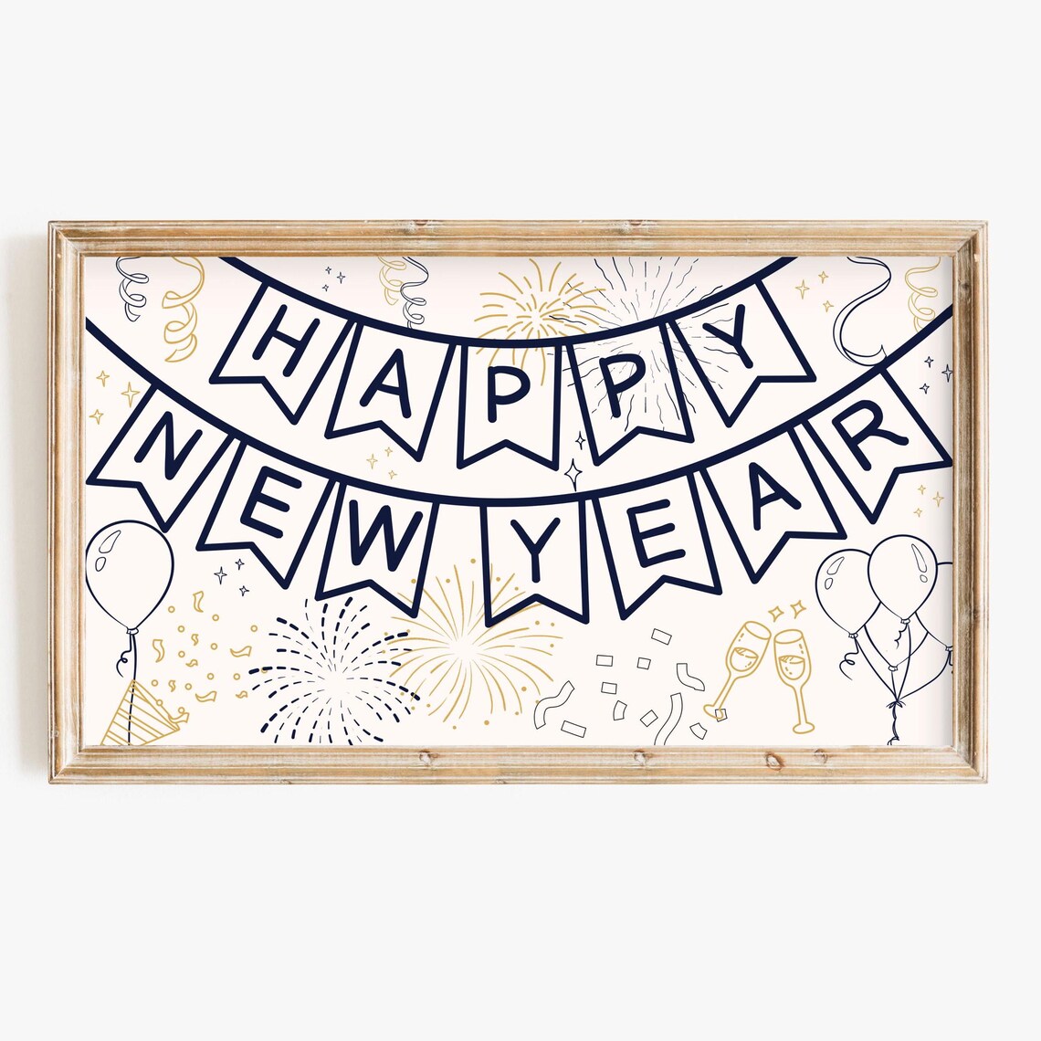 New Year Boho Art Print, Neutral New Year Eve