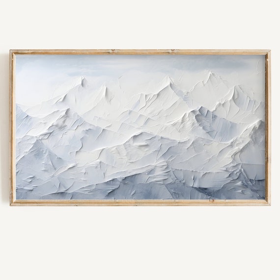 Winter Abstract Mountain Snow Textured Art Print