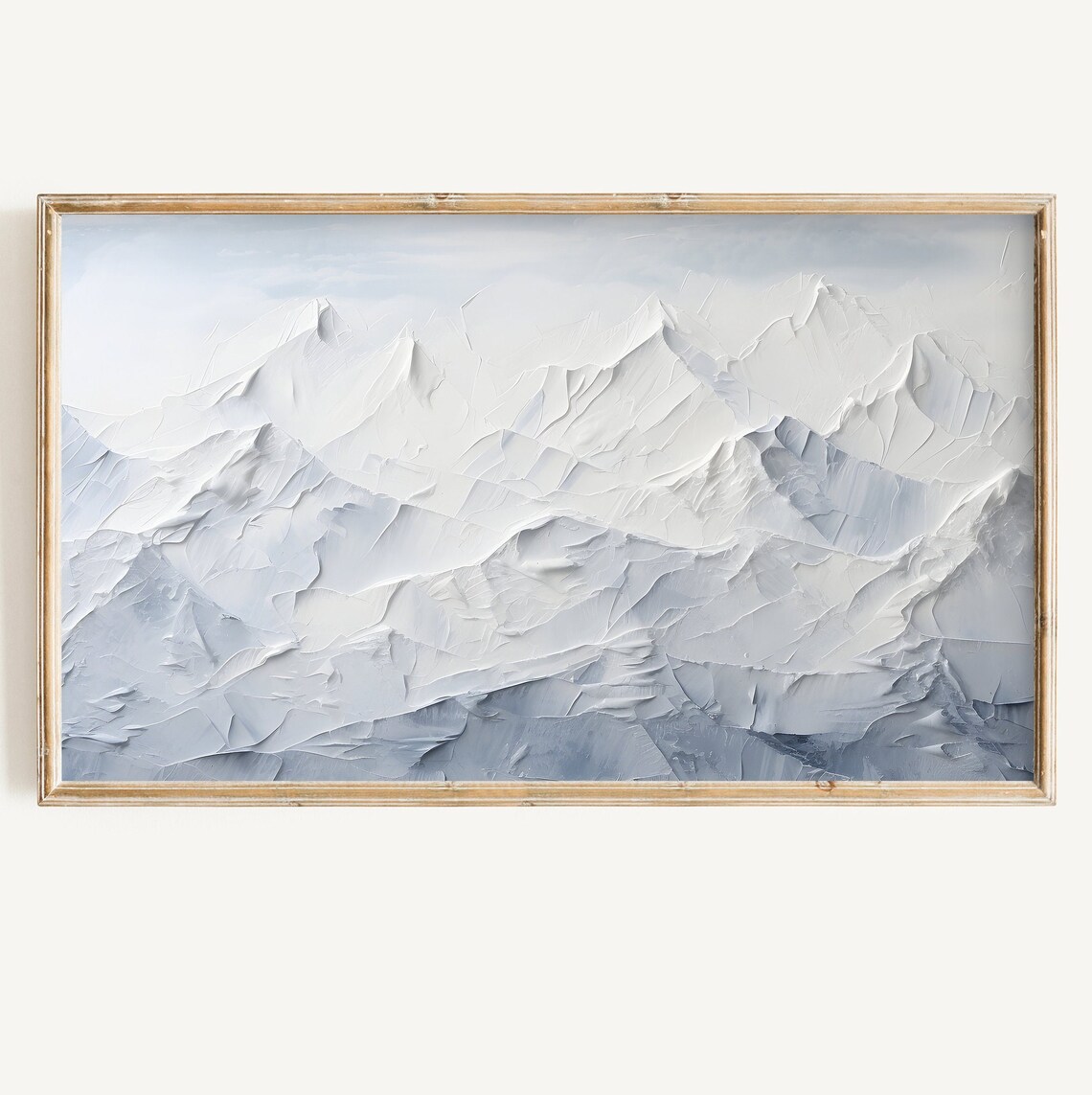 Winter Abstract Mountain Snow Textured Art Print