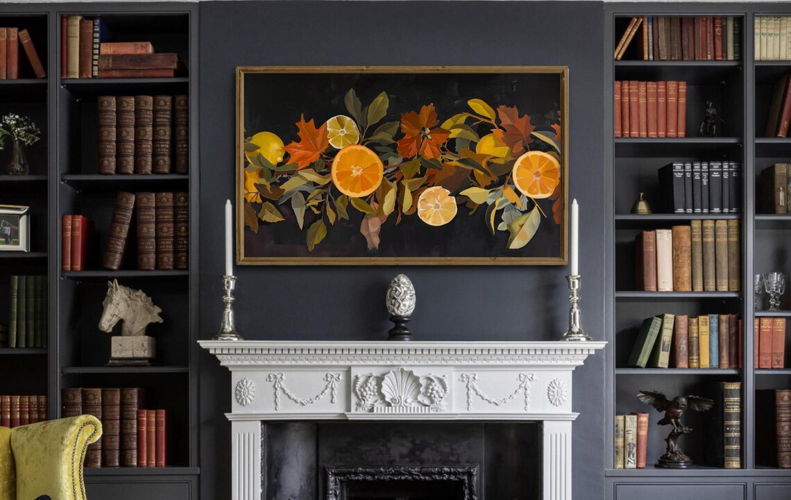 Autumnal Citrus Slice Painting, Thanksgiving Art Print - Image 3