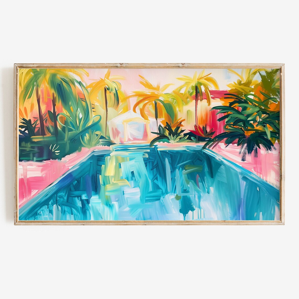 Colorful Summer Tropical Pool TV Art Print