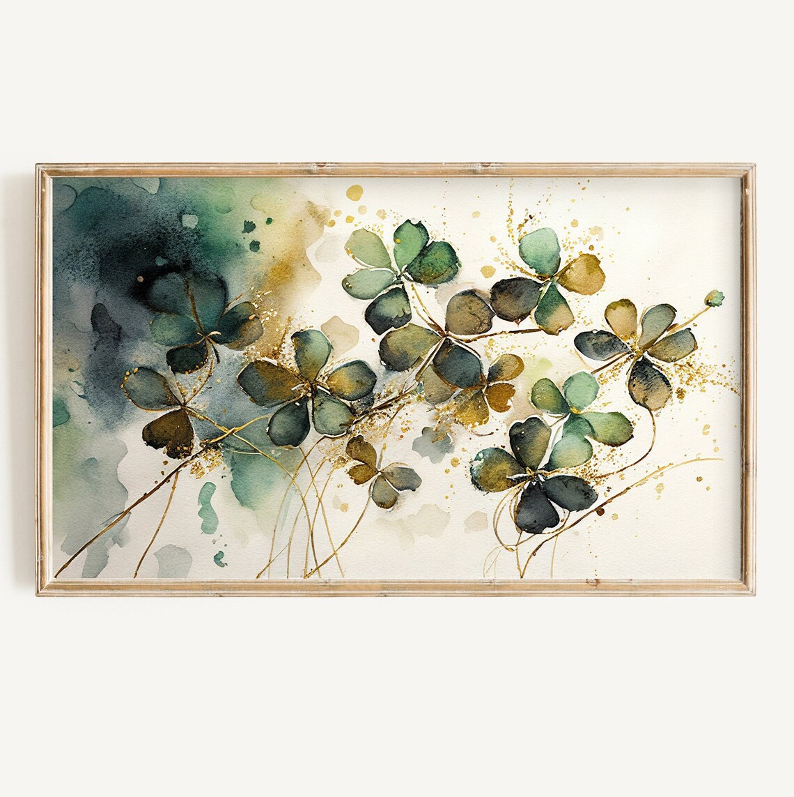 St. Patrick's Day Abstract Clovers Watercolor Art Print