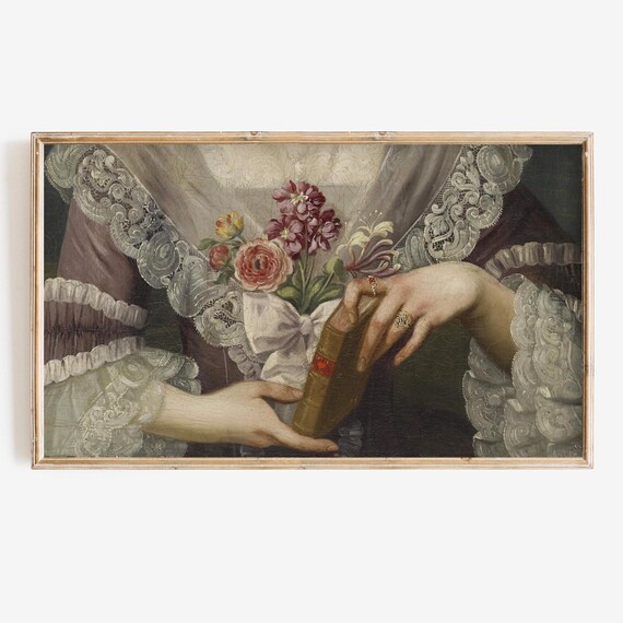 Spring Frame Tv Art Vintage Moody Valentines Day Tv Screensaver Floral Bookish Romance Novel Valentine Smart Tv
