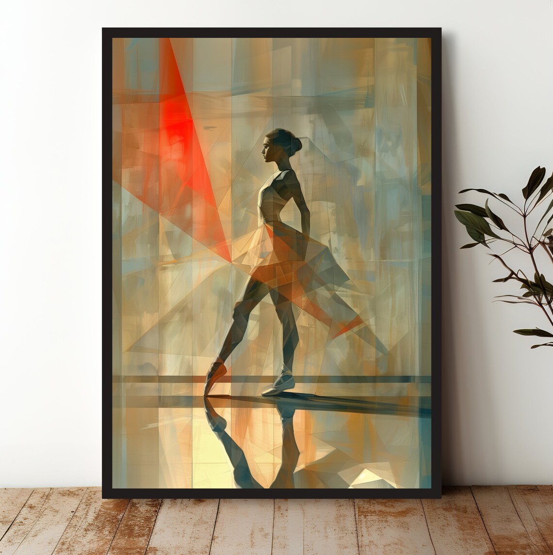Abstract Ballet Dancer, Modern Geometric Art Print