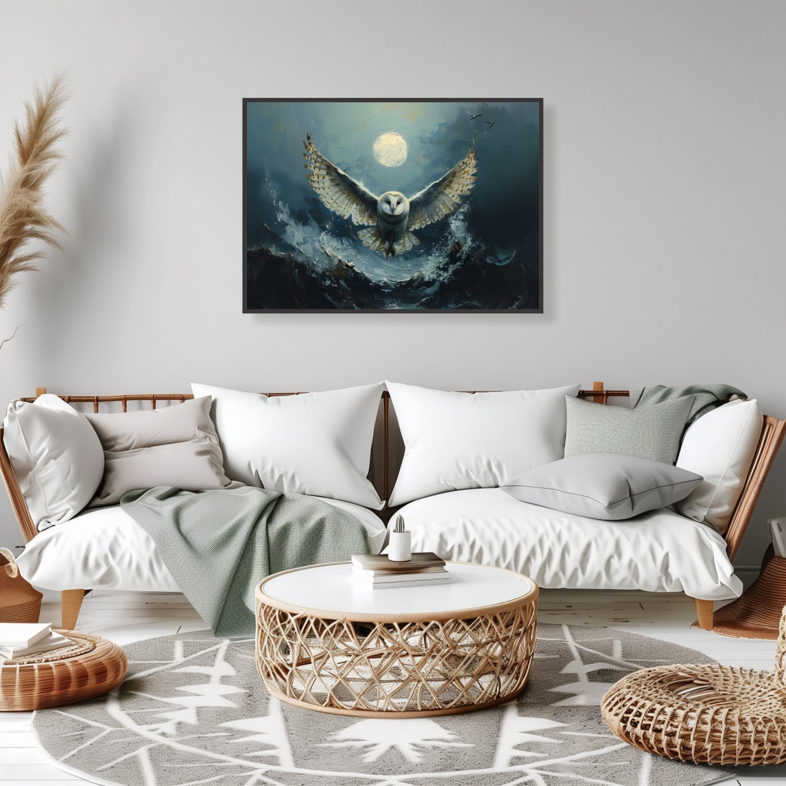 Owl Ocean Abstract Modern Nature Decor - Image 2