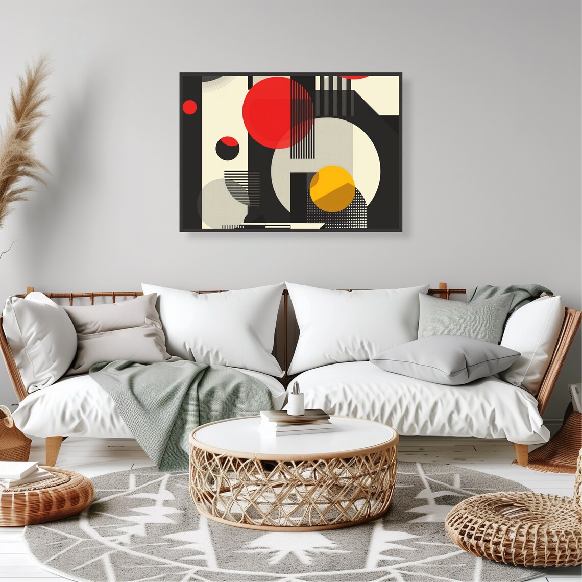 Abstract Geometric Art Print, Modern Circles - Image 2