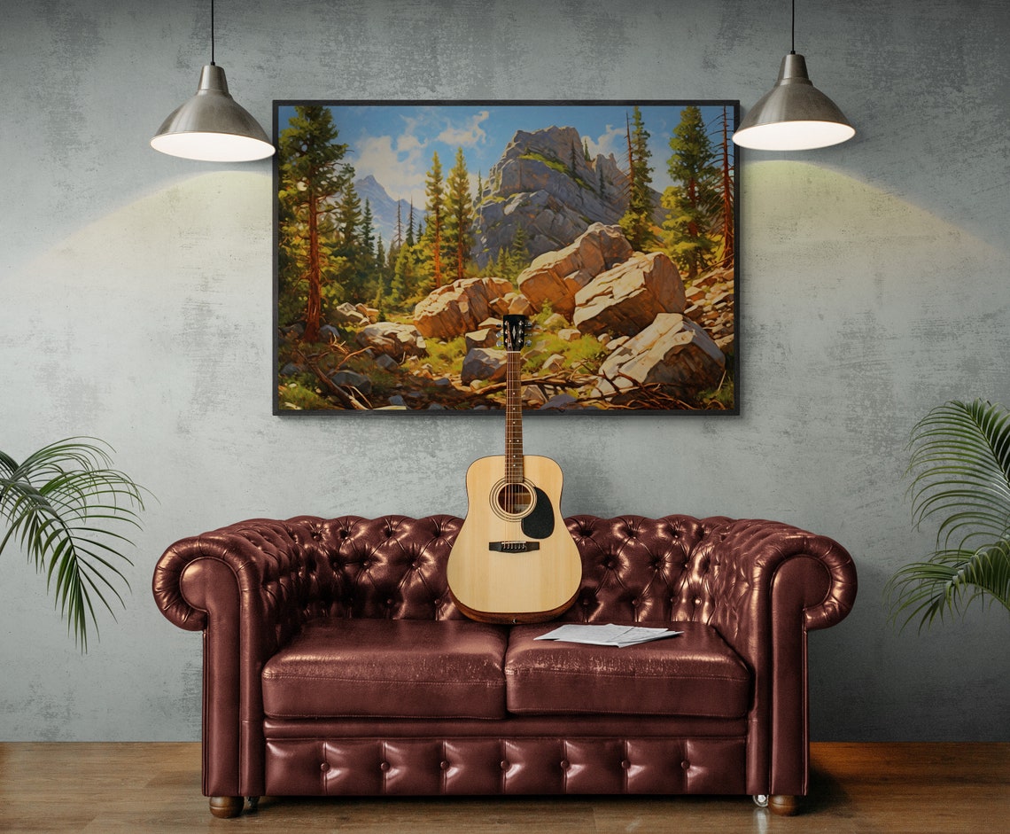 Impressionist Print On Landscape Wall Art Rustic Home Decor Original Cottage Living Room Large Wall Impressionism Art Housewarming - Image 2