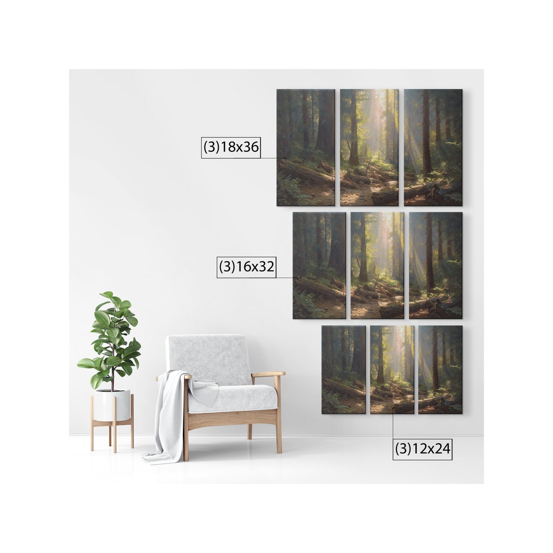 3 Panel Impressionist Print On Landscape Wall Art Rustic Home Decor Cottage Living Room Large Wall Art Impressionism Housewarming - Image 3