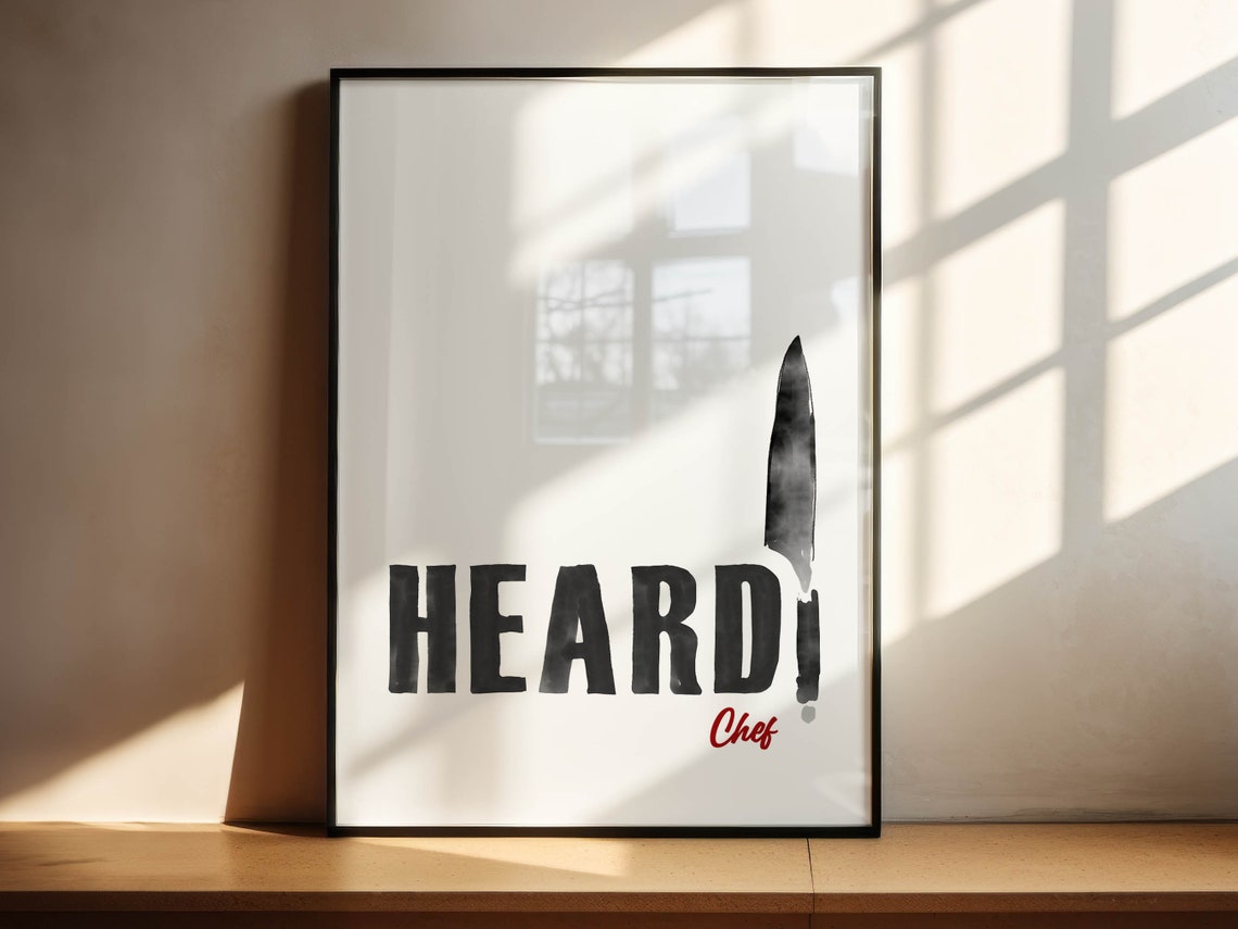 Heard Chef Kitchen Watercolor Knife Funny Culinary Quote Art Poster