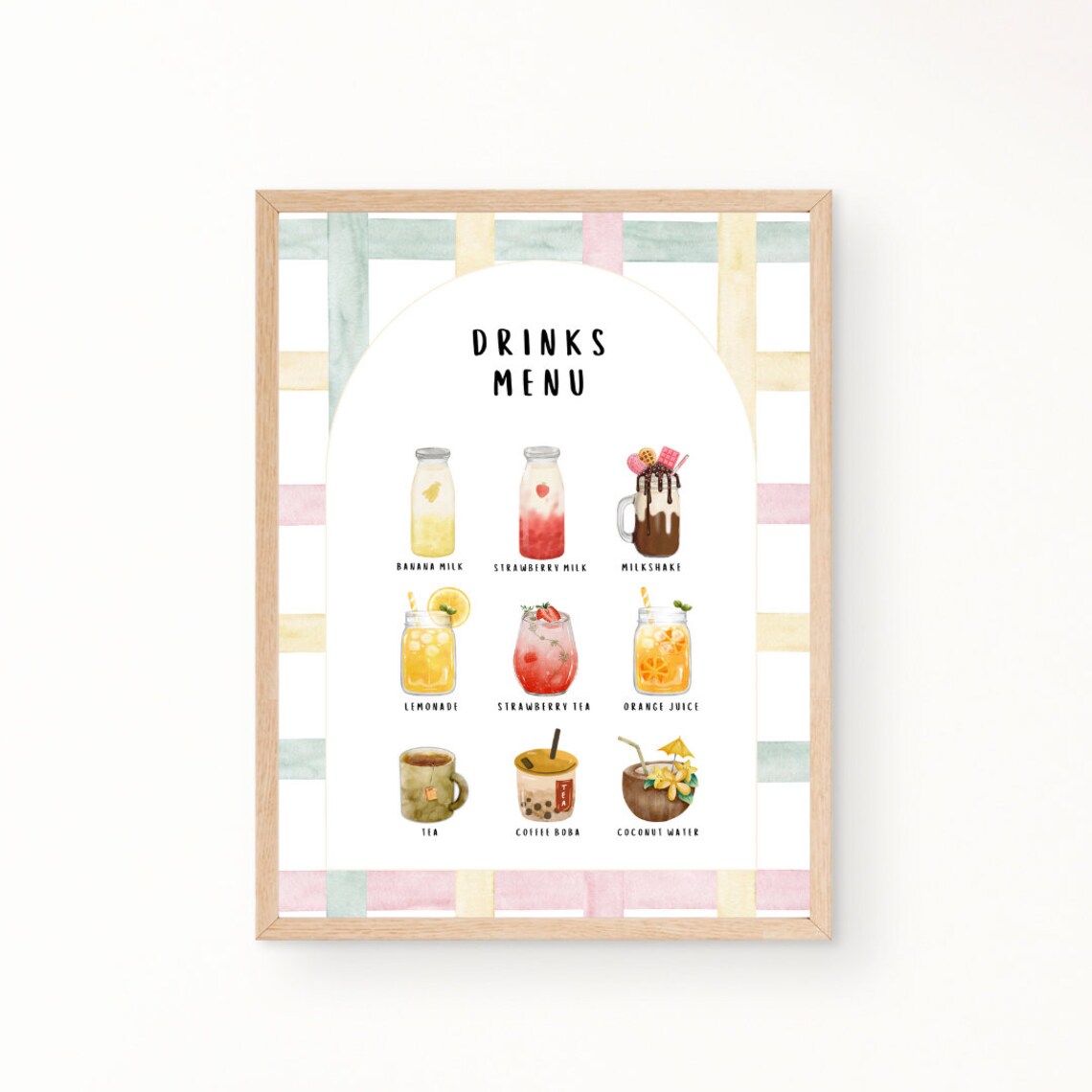 Kids Drinks Menu, Montessori Pretend Play