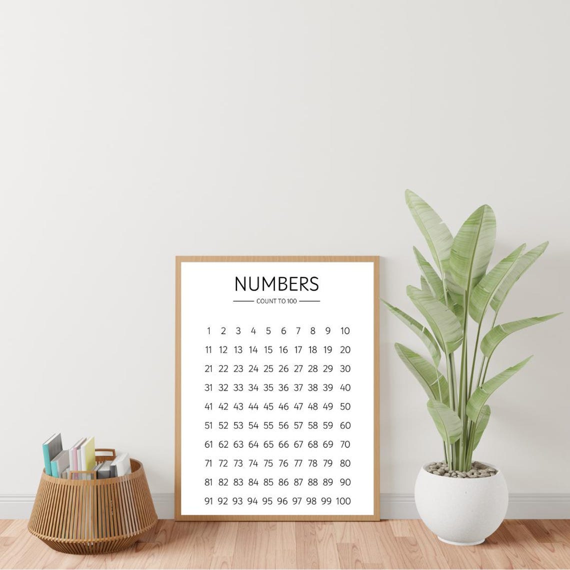 Numbers One To One Hundred Minimalist Counting Chart Classroom Poster - Image 3
