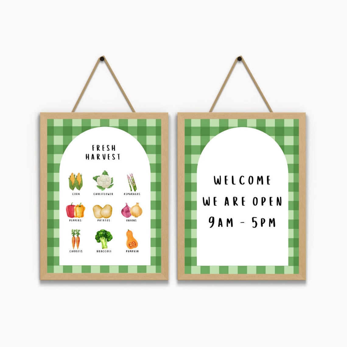 Fresh Harvest Fruits and Vegetables Poster Set for Kids Play Kitchen - Image 2